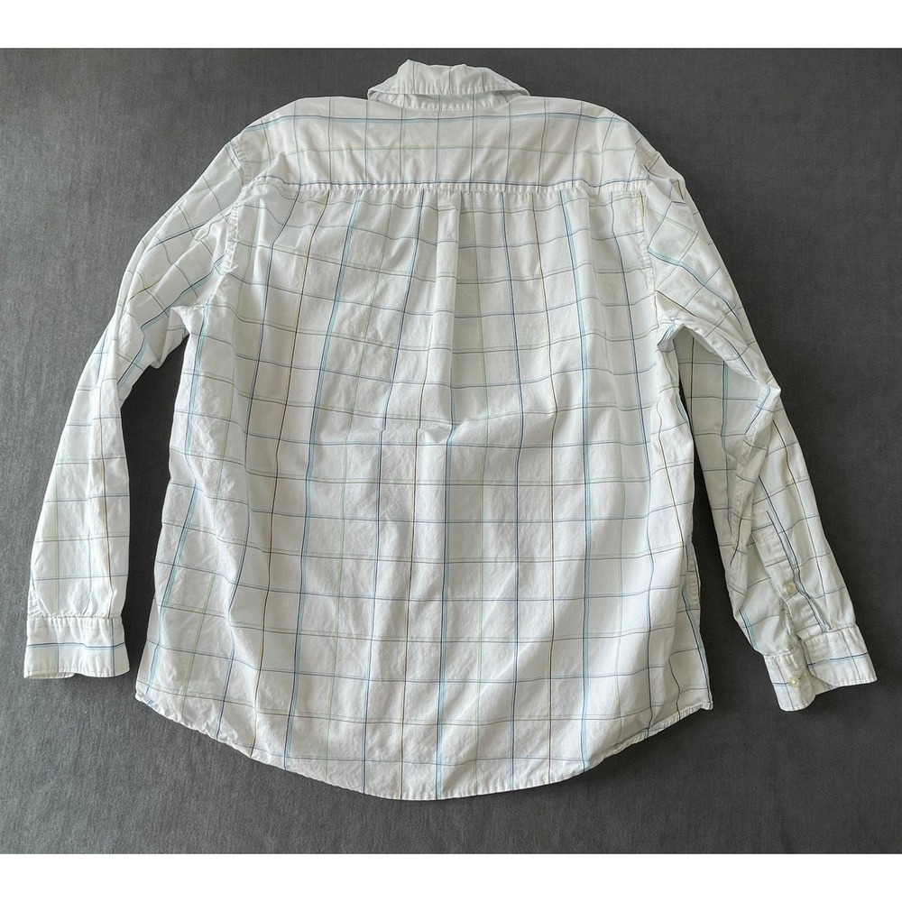 Wrangler Button Down Shirt Mens XL White Plaid Check Long Sleeve Western Casual - Picture 2 of 8